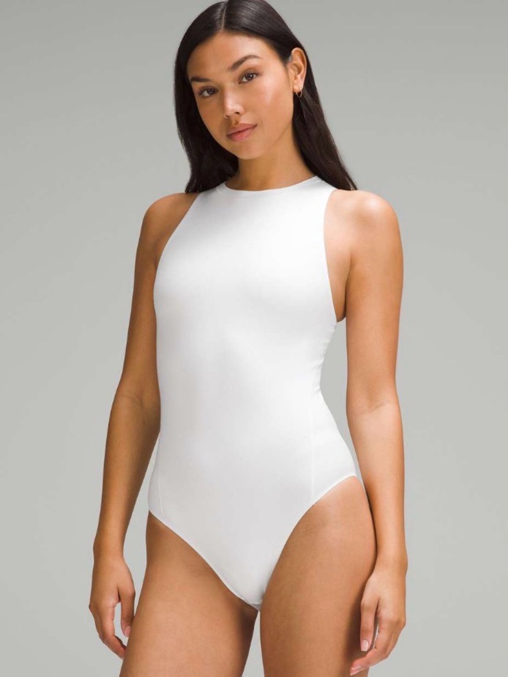 NWOT Lululemon Wundermost Ultra-Soft Nulu High Neck Bodysuit Beige SZ 8